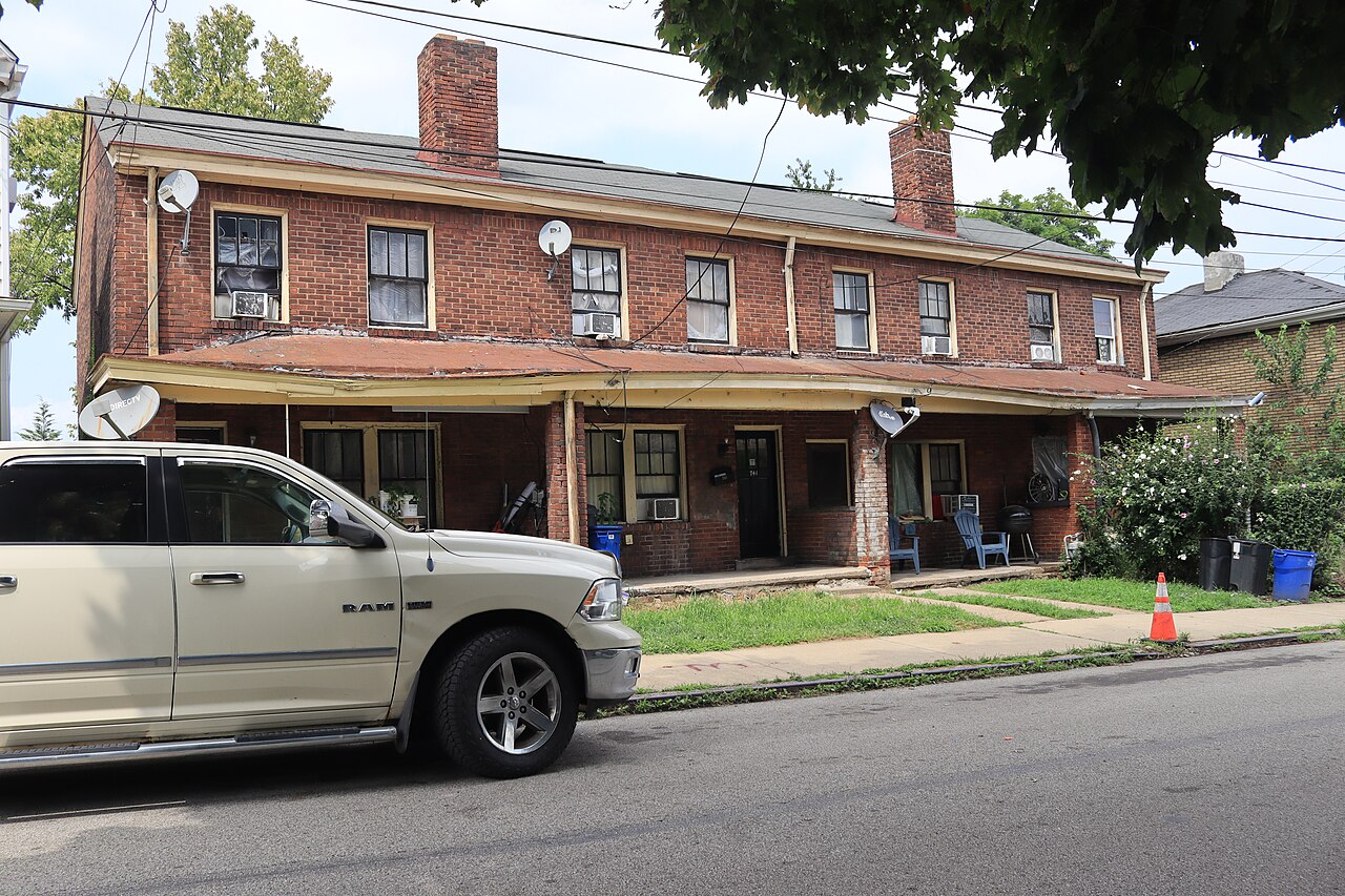 Brick rowhouses in the Greenfield neighborhood of Pittsburgh